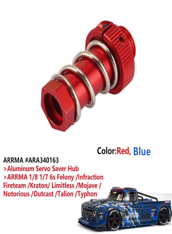 UURCSKY Aluminum Servo Saver Tube with Clamping Nut for Arrma 1/8 Kraton 6s Senton Talion Typhon 1/7 Infraction Mojave Upgrades Parts(Red) - Image 2